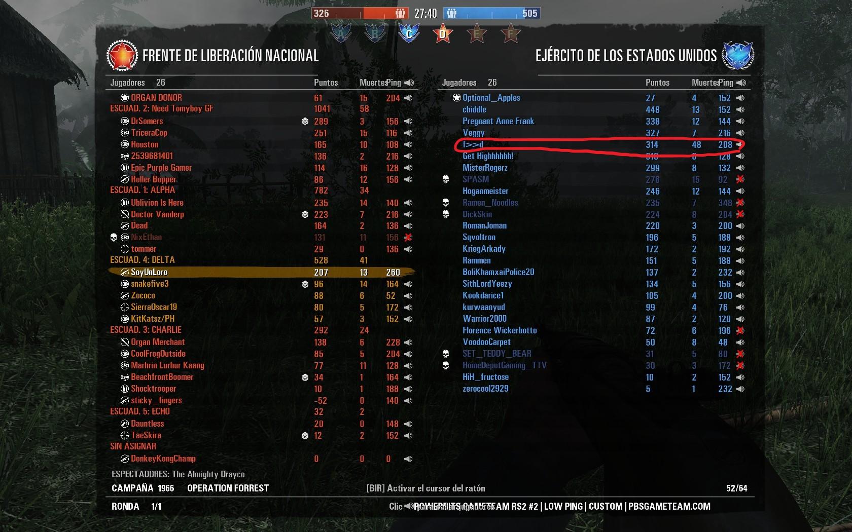 middle of the round