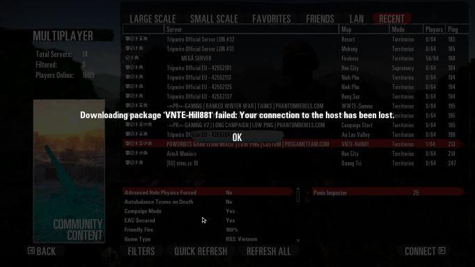 Lost connection to host, only happen to this map